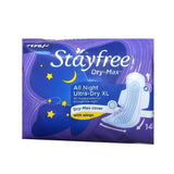 Stayfree Dry Max All Night Ultra Dry Sanitary Pads with Wing XL Size  - 7 N, 14 N, 28 N, & 42 N Pads