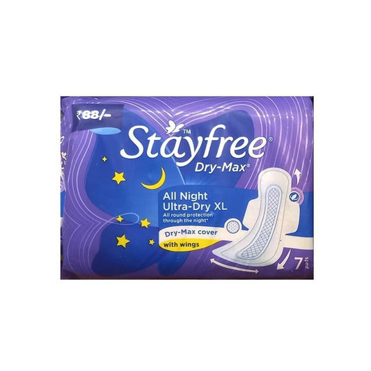 Stayfree Dry Max All Night Ultra Dry Sanitary Pads with Wing XL Size  - 7 N, 14 N, 28 N, & 42 N Pads