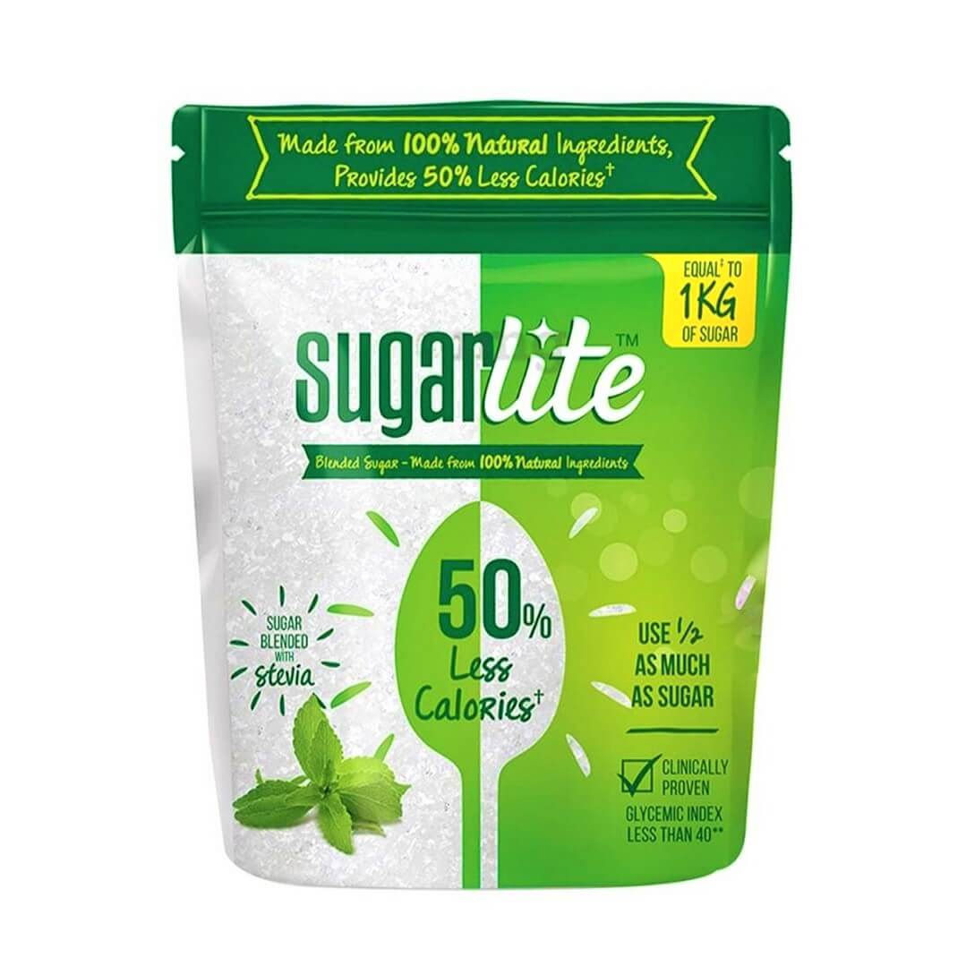 Sugarlite 50 % Less Calories Blended Sugar with Stevia - 500 g Pack