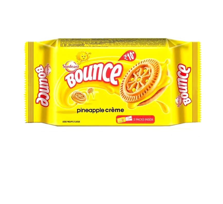 Sunfeast Bounce Pineapple Cream Biscuits - 58 g Pack