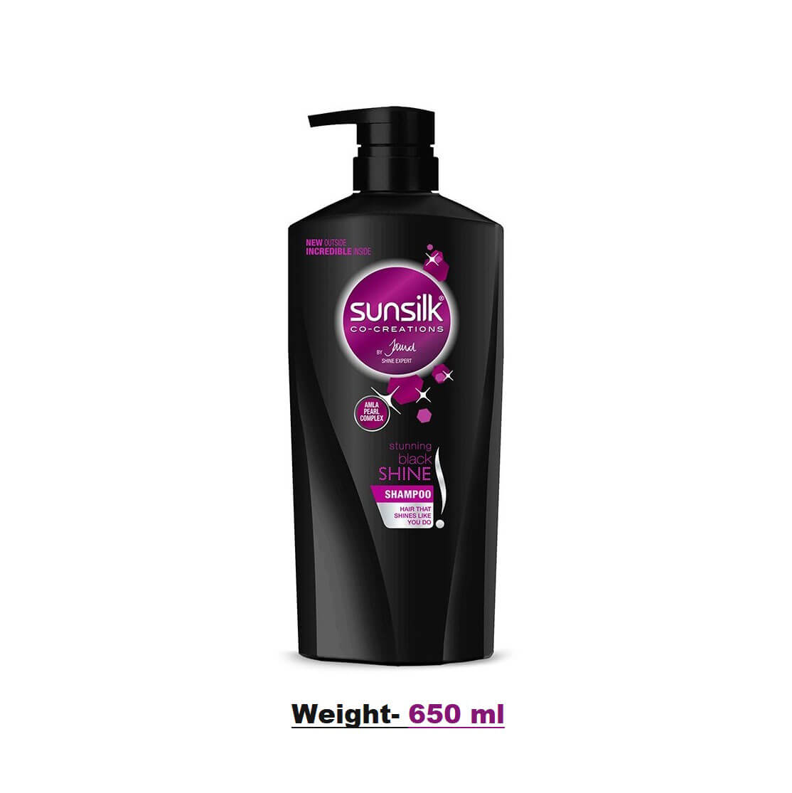 Sunsilk Stunning Black Shine Shampoo - 650 ml Bottle