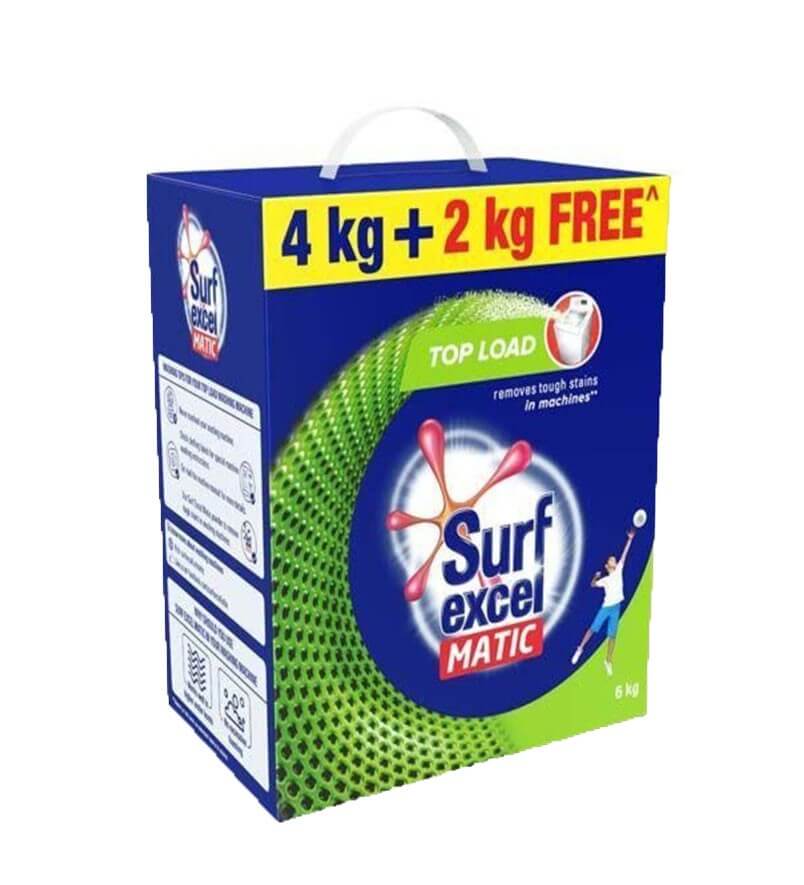 Surf Excel Matic Top Load  Detergent Powder 4 Kg + 2 Kg Free Carton