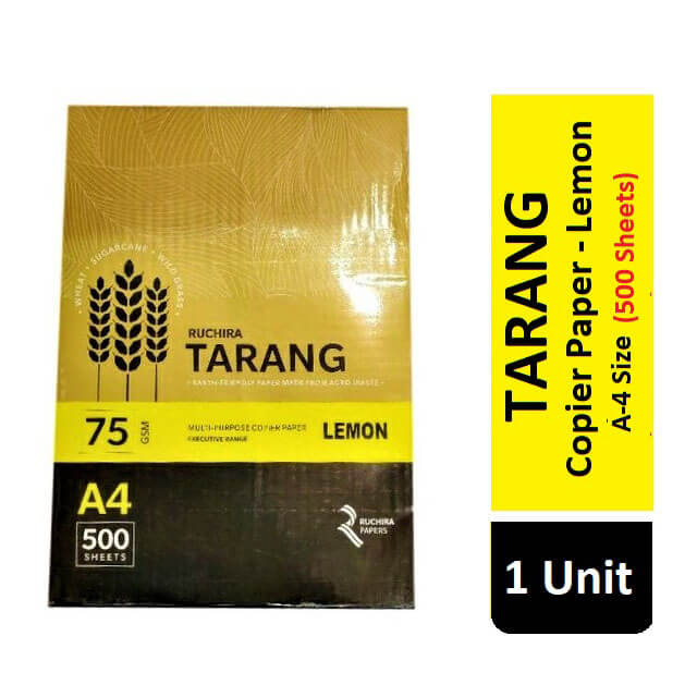 Tarang Colour Copier Paper - Lemon A 4 Size 75 GSM - 500 Sheets Ream