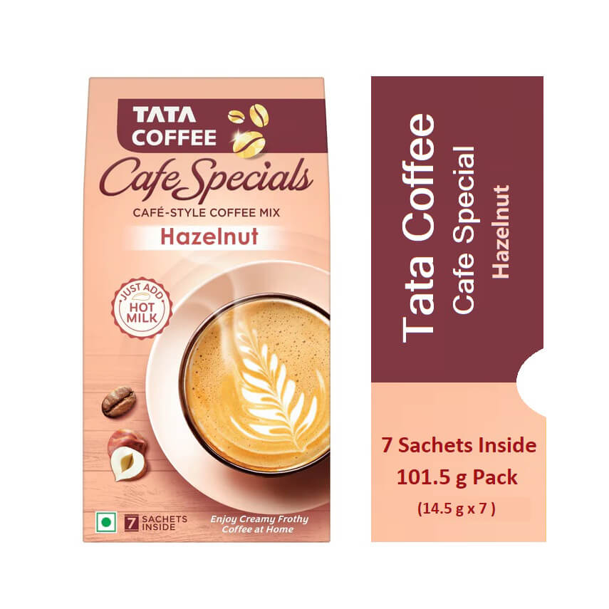 Tata Coffee Cafe Special Hazelnut 7 Sachects Pack - 101.5 g Pack