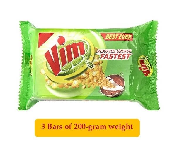 Vim Dishwash Bar - Lemon - 3 Bars of 200 gram Pack