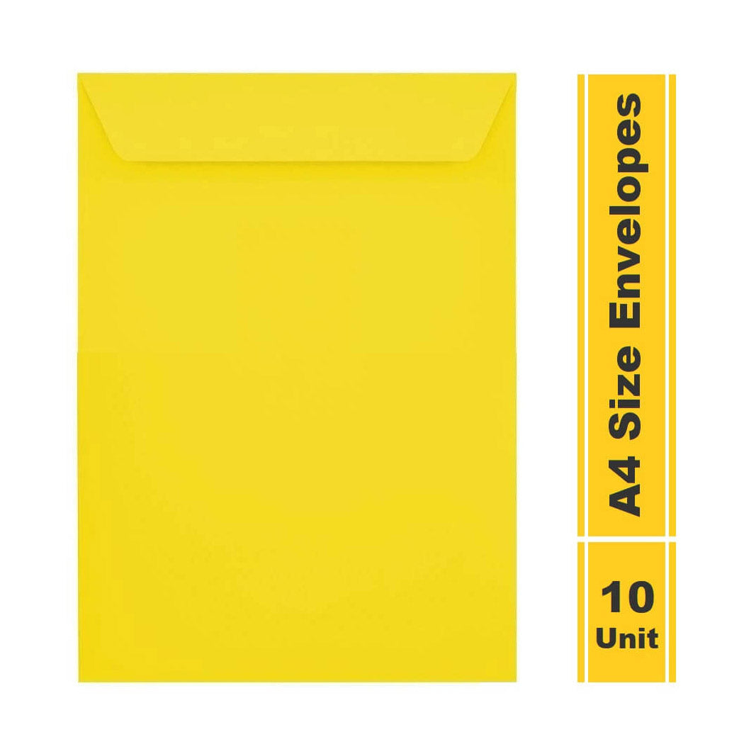 A4 Size Yellow Envelopes 10 unit